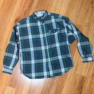 VINTAGE DIANE VON FURSTENBERG Plaid Button Up